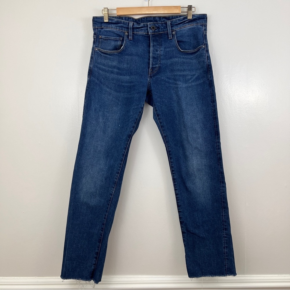 G-Star Raw 3301 Straight Fit Button Fly Denim Cut Off Hem Size 32 Waist